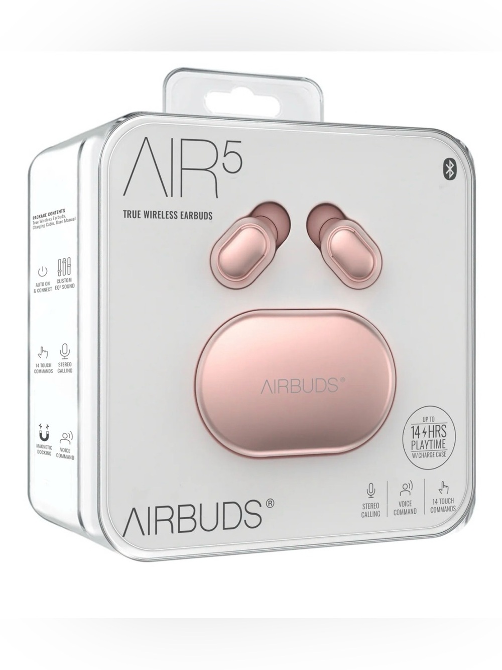 Gentek Air 5 True Wireless Earbuds with Charging Case (Pink)